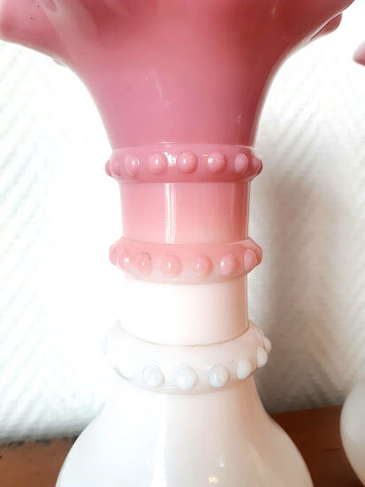 Pair of fairground opaline vases circa 1920