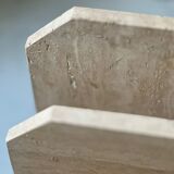 Travertine magazine holder, italy 1970