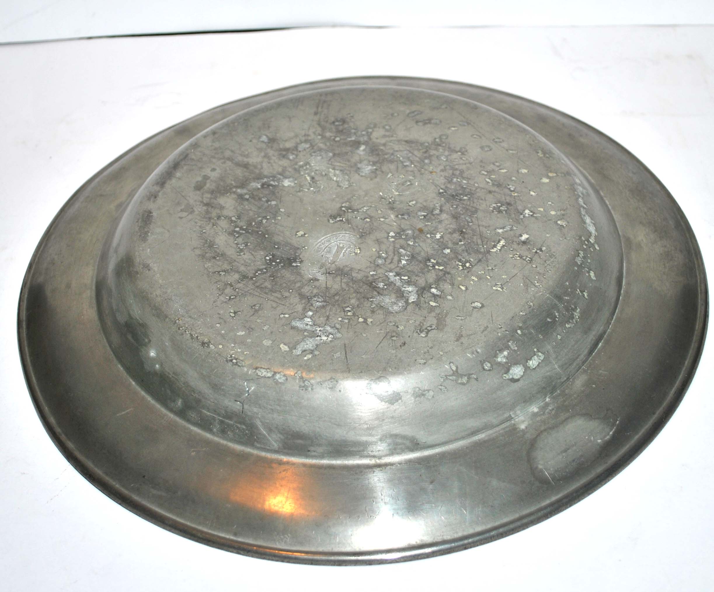Old hollow plate dish in Tin "Koch Blockzinn"