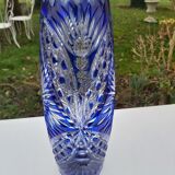 Bohemian crystal blue vase height 36.5 cm7