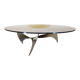 Table basse hélice vintage Propeller de Knut Hesterberg en acier et verre fumé des années 60