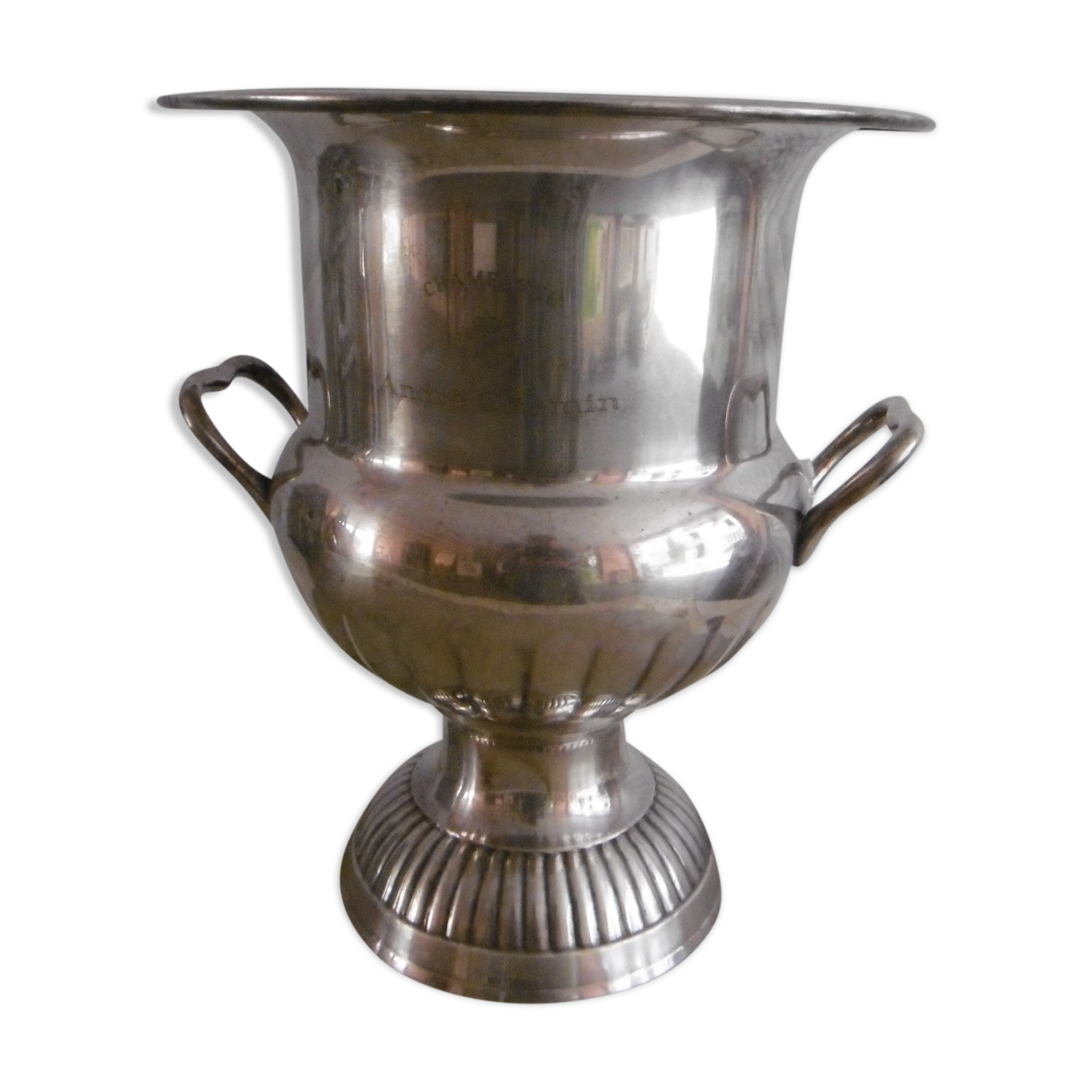 Medicis style champagne bucket in silver metal
