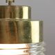 Vintage Italian Brass and Glass Lantern Pendant Lamp, 60s