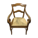 Ancient walnut chair - straw