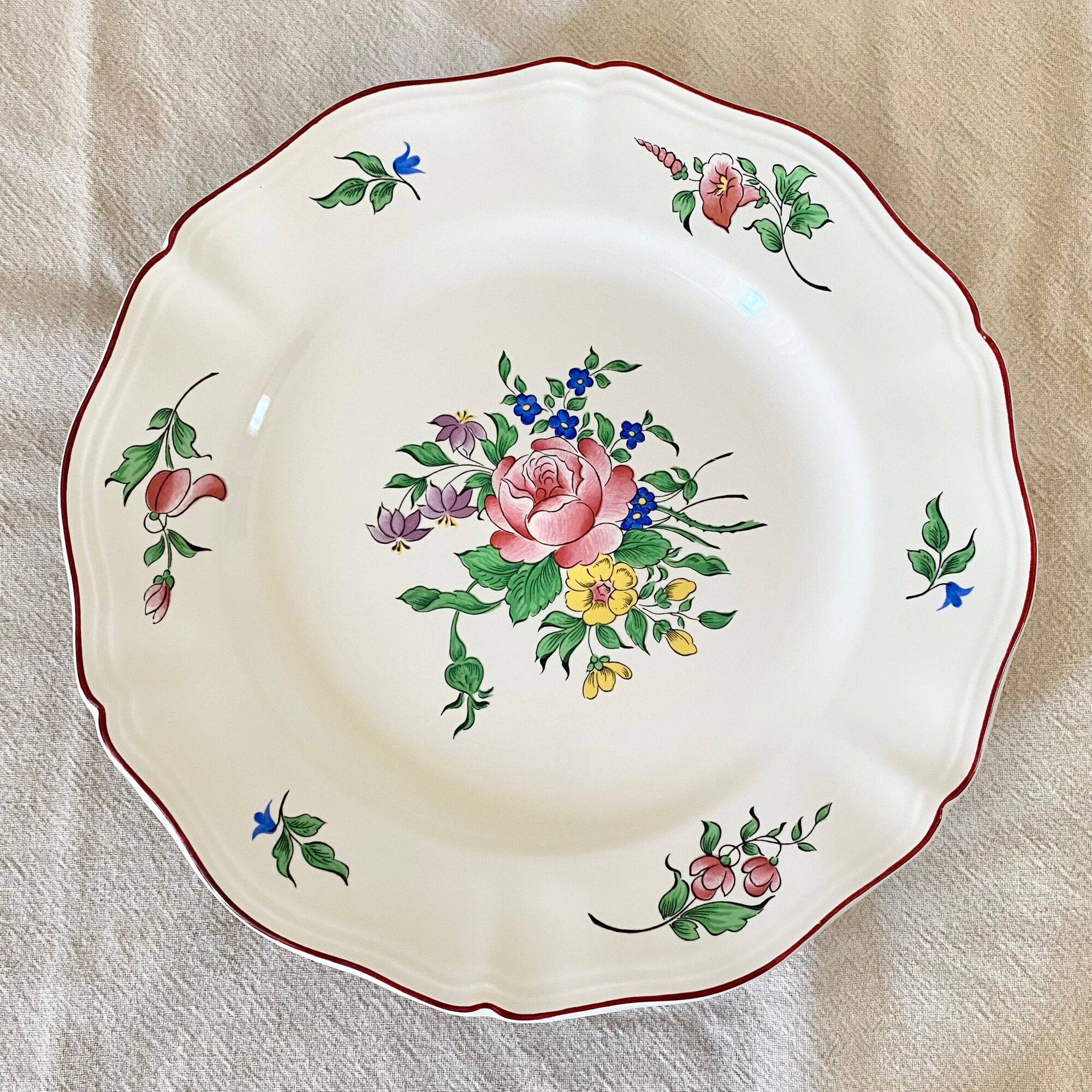 Set of 4 flat plates lunéville