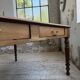 Grande table de ferme XL chêne « carrée » conférence 1950