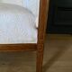 Armchair art deco 1930 marquetry fabric white cream foliage decoration