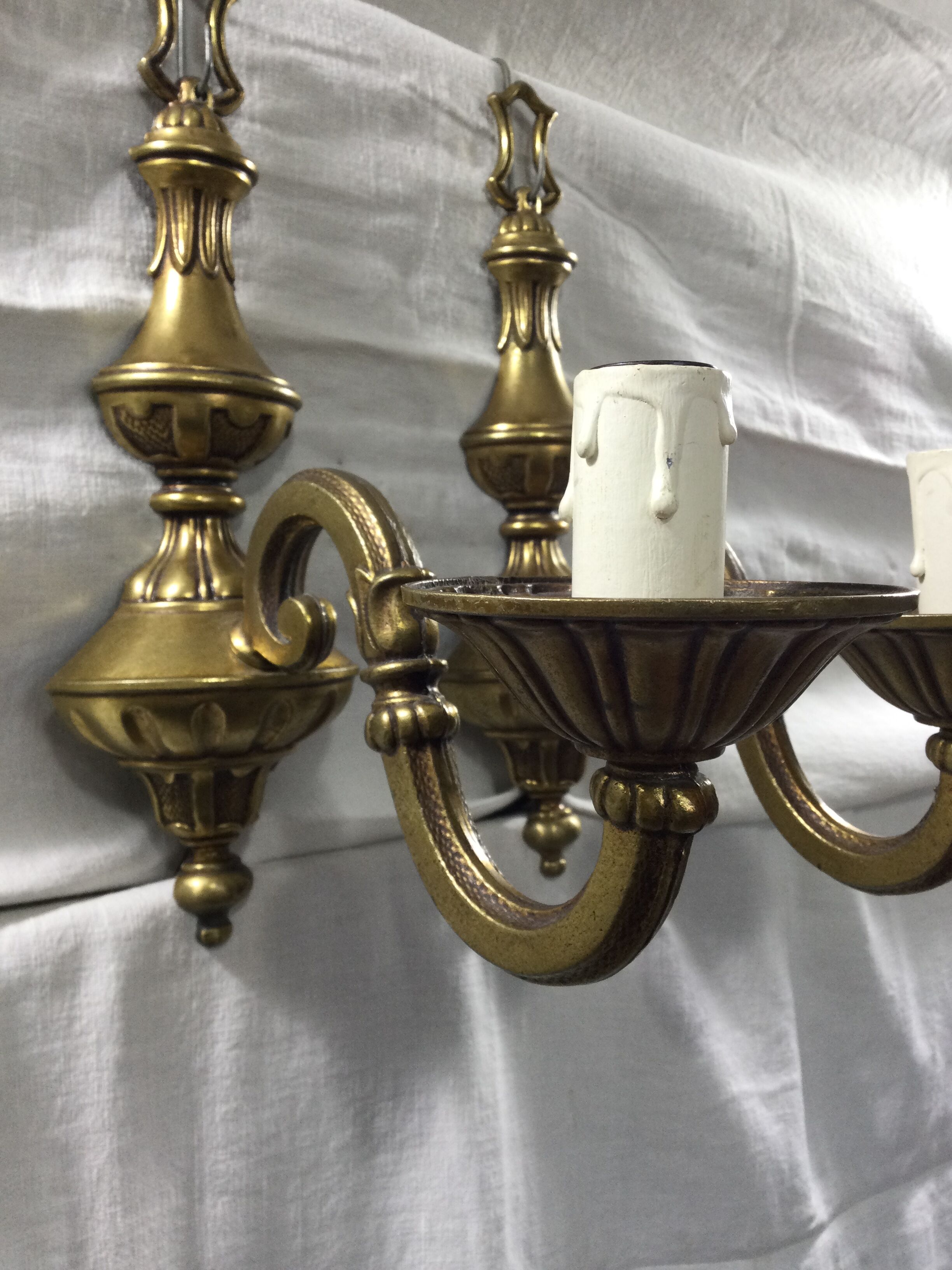 Pair of bronze applique 1 light