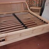 Roche Bobois rattan bed, armchairs and coffee table