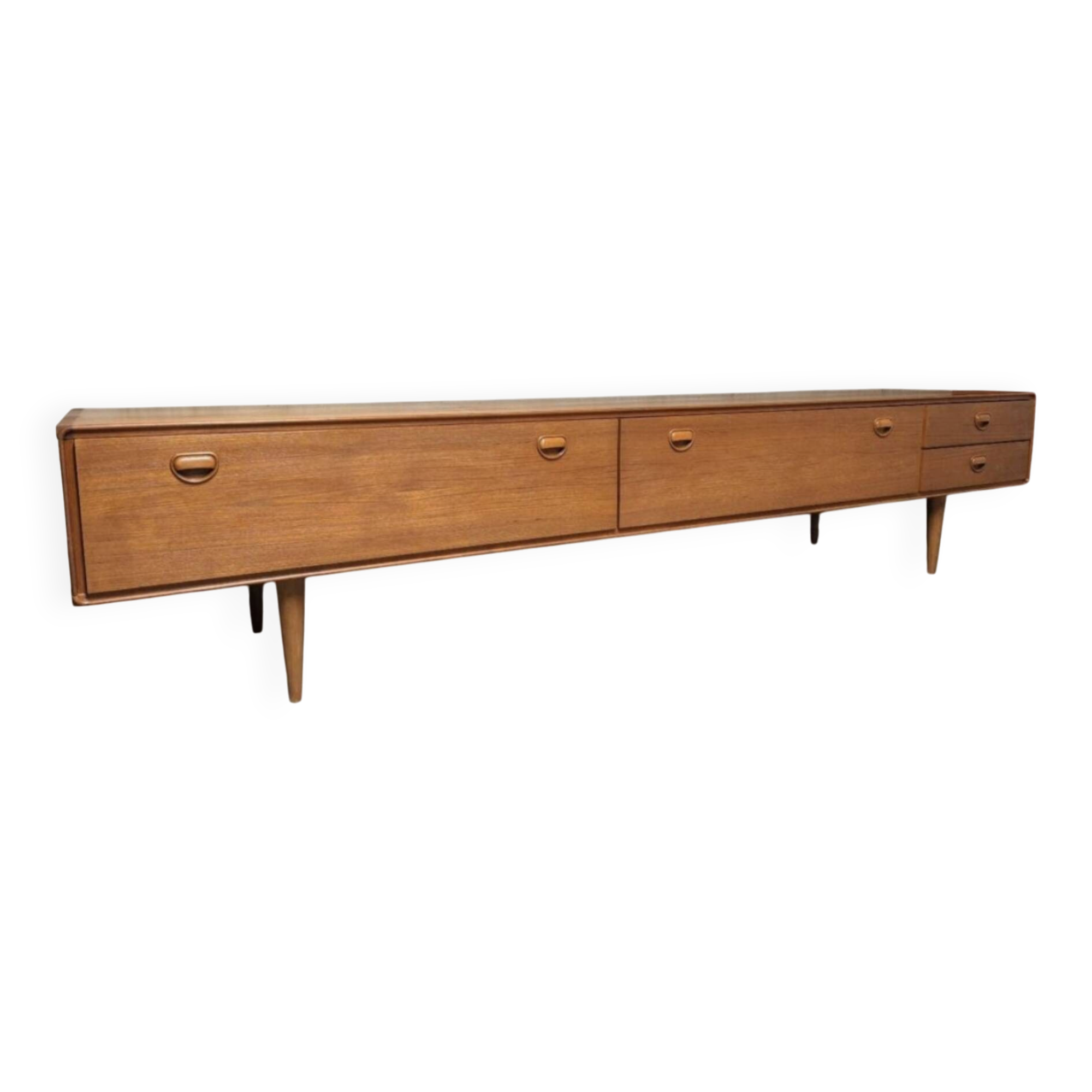 Vintage Scandinavian teak sideboards from the 1970s.