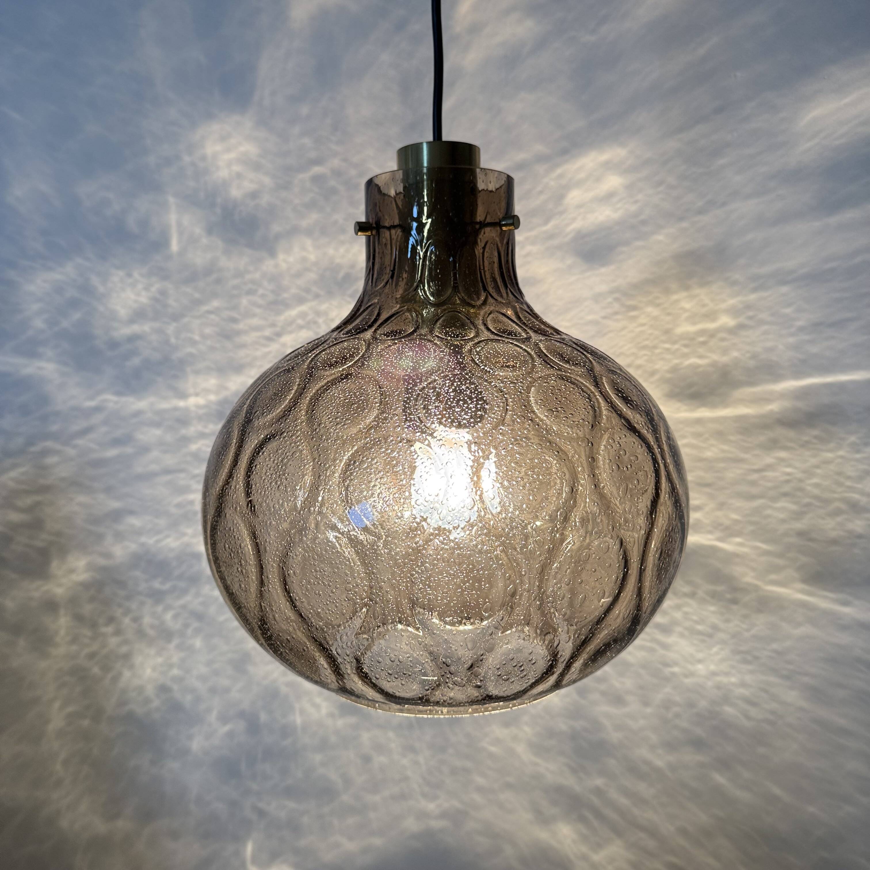 Limburg Glashütte glass hanging lamp , 1970s