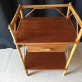 Vintage rattan bedside table