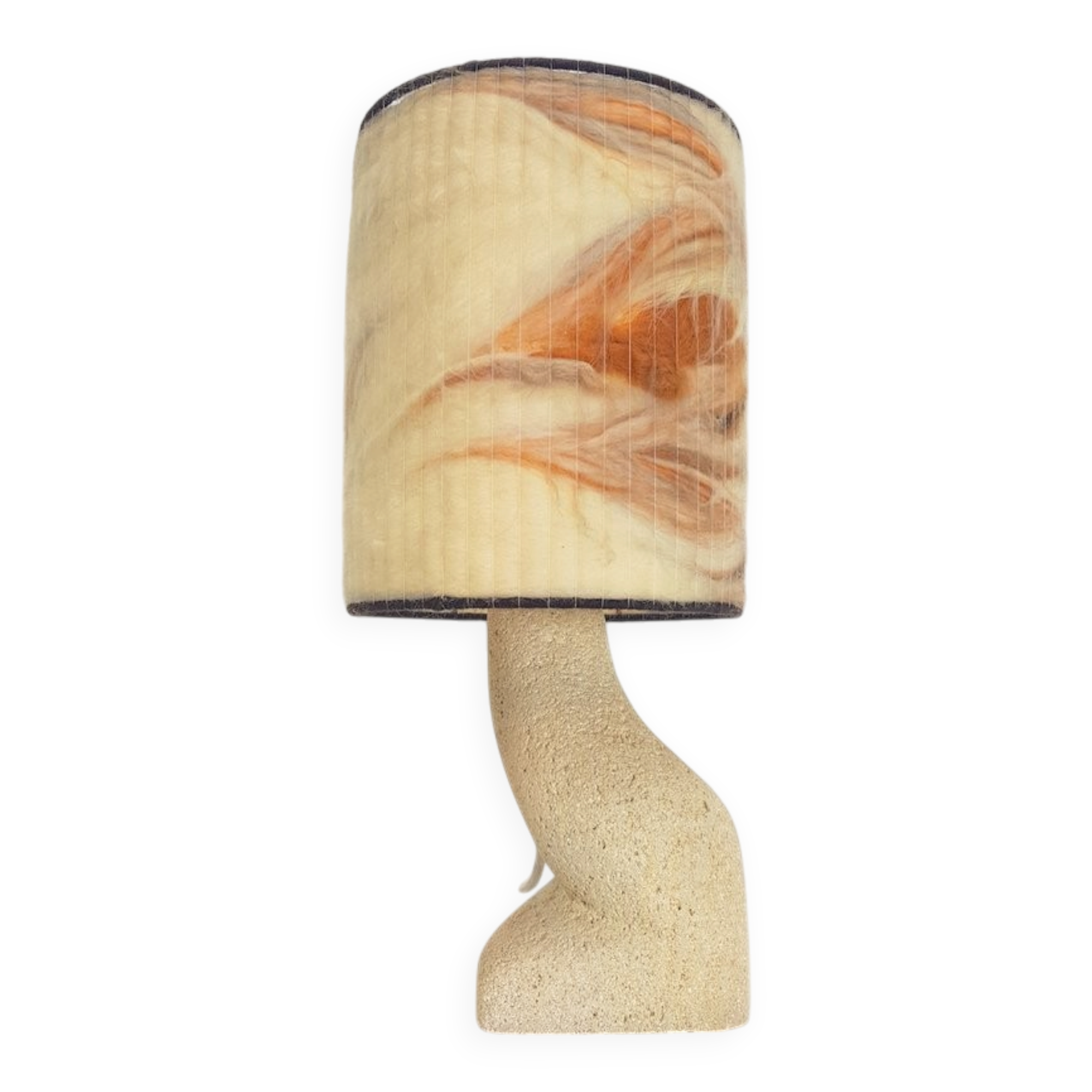 Arts & Crafts Style Brutalist Natural Stone Table Lamp, 1970s