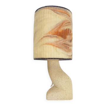 Lampe de table en pierre naturelle de style Arts & Crafts brutaliste, années 1970