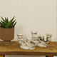 Set of two antique porcelain candle holders