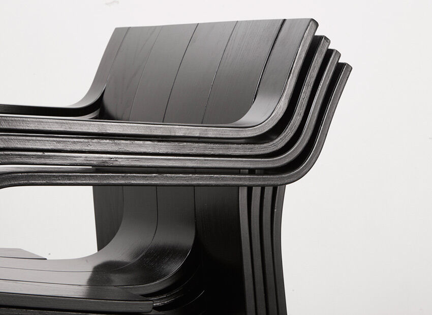 Gijs Bakker set of 4 strip armchairs for Castelijn, 1974