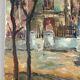 Oil on panel by Gino Milani Paris Saint-Pierre de Montmartre 1975