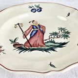 6 anciennes assiettes creuses à soupe decor au chinois Sarreguemines