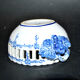 Basket in opaque openwork blue, embroidered earthenware by Malicorne Bourg-Joly Emile Tessier