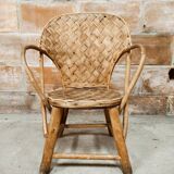 Children's armchair in chestnut basketry