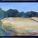 Vintage Modernist Oil on canvas landscape by Richad von Ahn