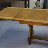 Large solid oak art deco table by Henri Bonjour 1930s
