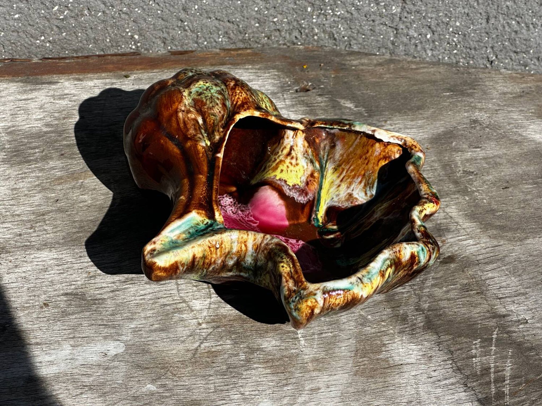Vintage ceramic seashell trinket tray from Vallauris, 20/17 cm