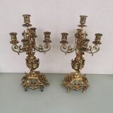 Pair of bronze candlesticks