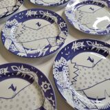 Service of 10 Plates, design by Yves Blayo Paris, 80s, 21 cm