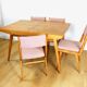 Vintage fuchsia boucle chairs - set of 6