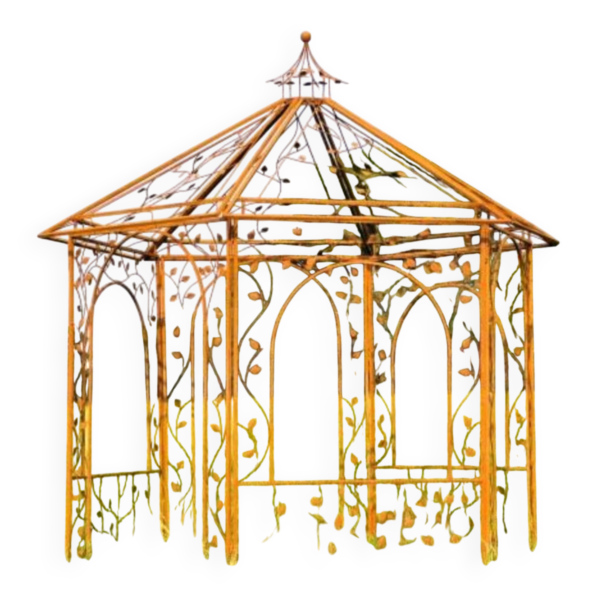 Gloriette, arbour, wrought iron pergola