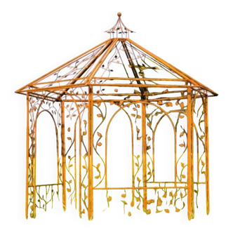 Gloriette, arbour, wrought iron pergola