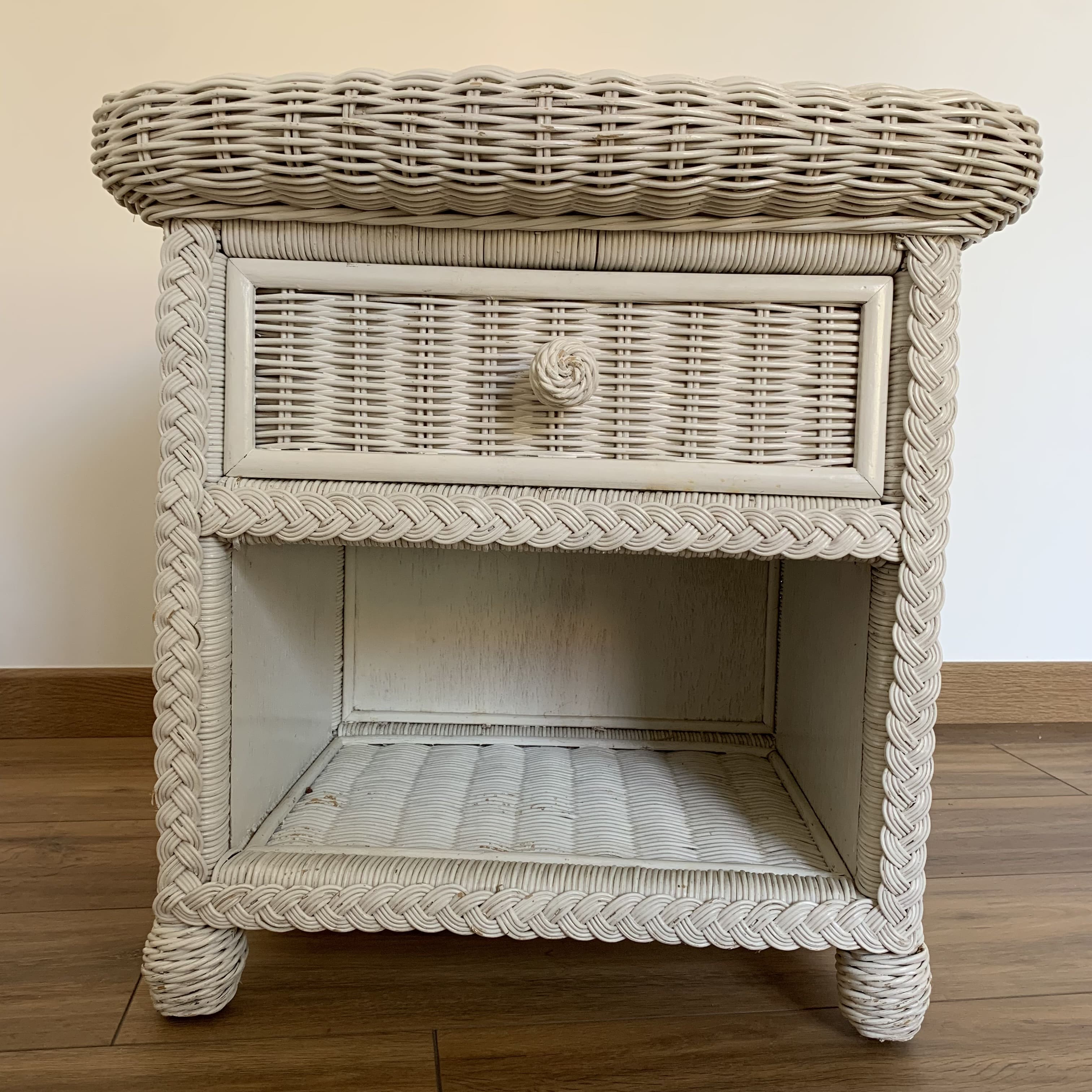 Wicker bedside table