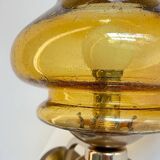 Vintage bubble glass brass applique