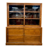 Vintage industrial wooden display cabinet / school cabinet
