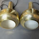 Pair pendants "Guldpendel" in brass design Vilhelm Lauritzen Louis Poulsen, Denmark