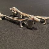 Knife holder dog silver metal