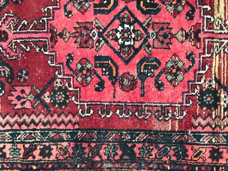 Carpet Persian hamadan's vintage hand 103 x 190 cm
