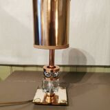 Art Deco mirror lamp, copper and glass