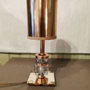 Art Deco mirror lamp, copper and glass