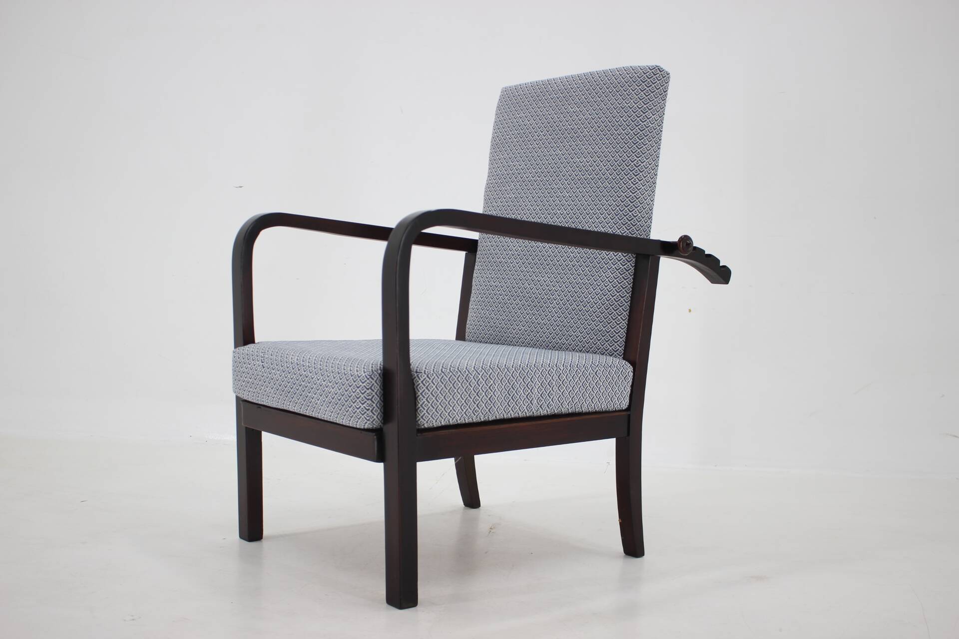 1940s Restored Beech Adjustable Armchair ,Czechoslovakia