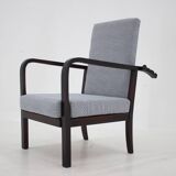 1940s Restored Beech Adjustable Armchair ,Czechoslovakia