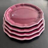 Service de 4 assiettes provençales bordeaux