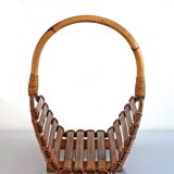 Vintage 1950s Bamboo Japanese Magazine Rack