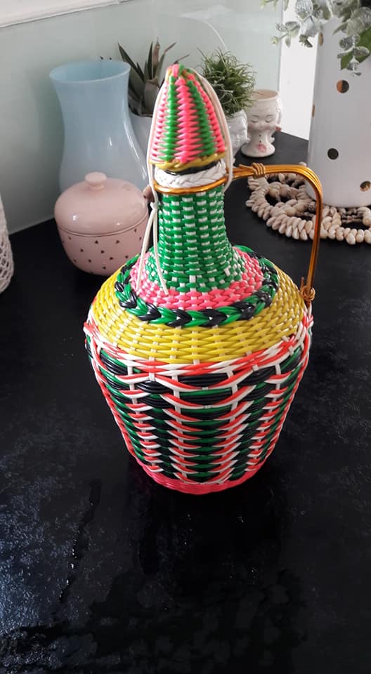 Vintage scoubidou bottle