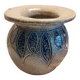 Round stoneware vase with salt