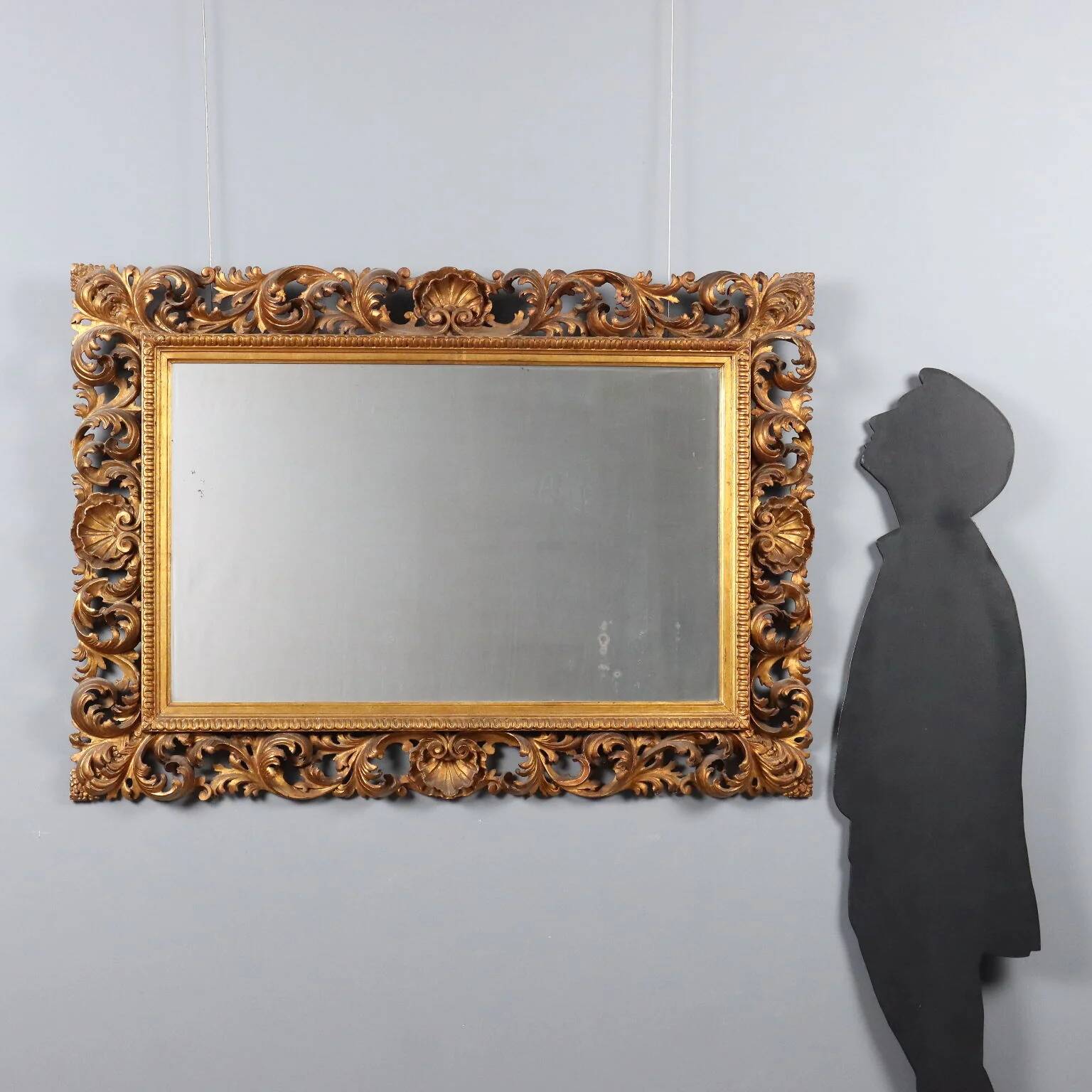 Ancient baroque frame in carved wood, Italy, 20th century