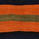 Navy Blue Orange Square Antique Kilim Rug, 128x128Cm