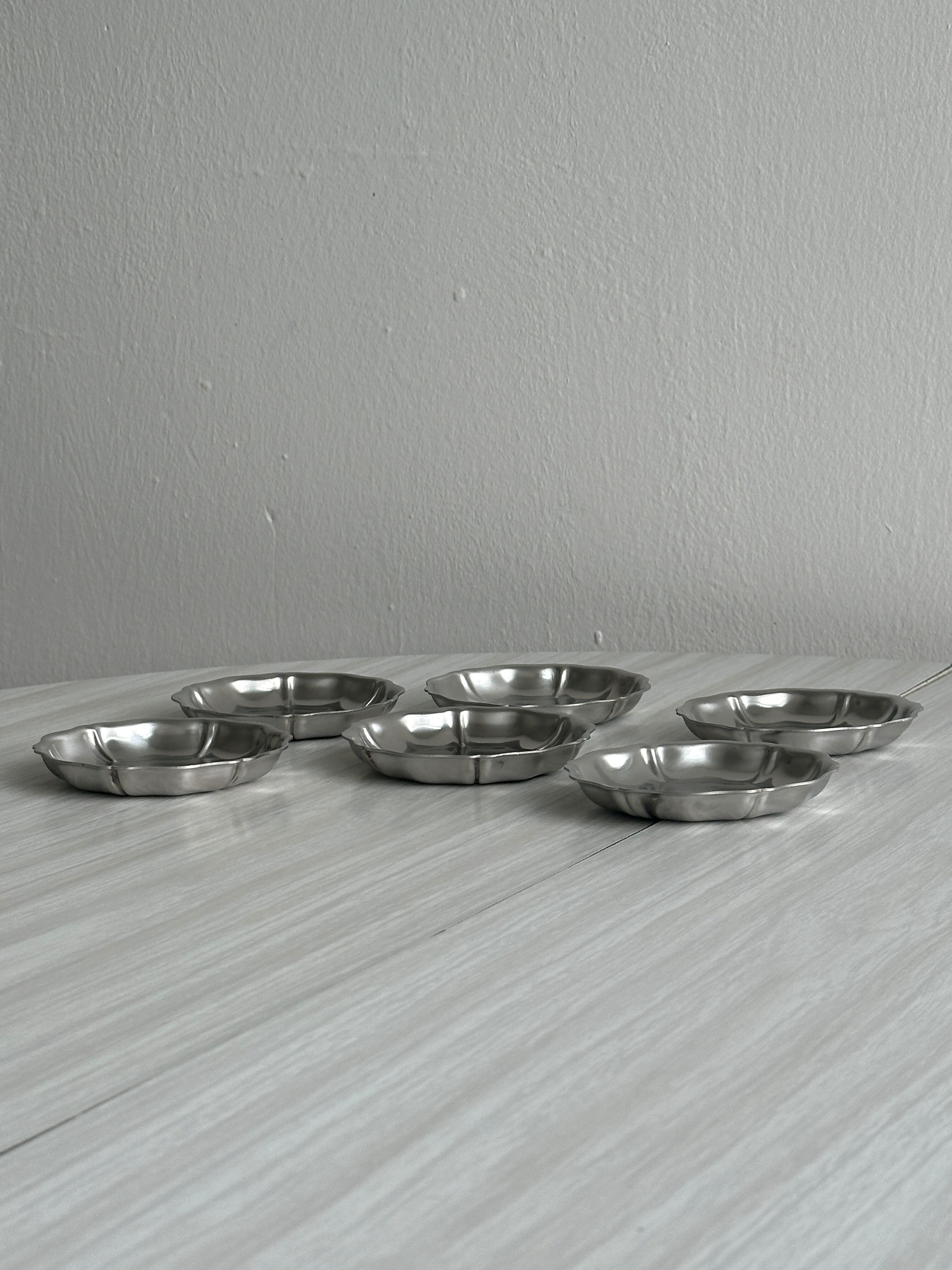 Lot de 6 coupelles inox brillant