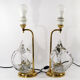 Vintage french crystal and brass lamps